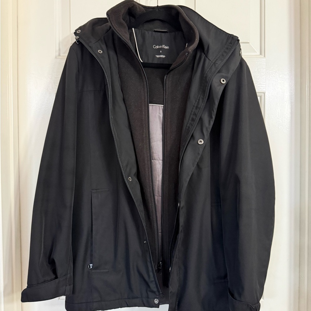 Calvin Klein Men's Black Layered Look Insulated Jacket